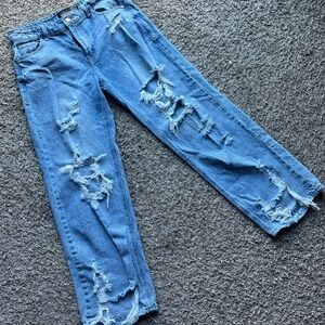 Size 7 Distressed Light Blue Jeans